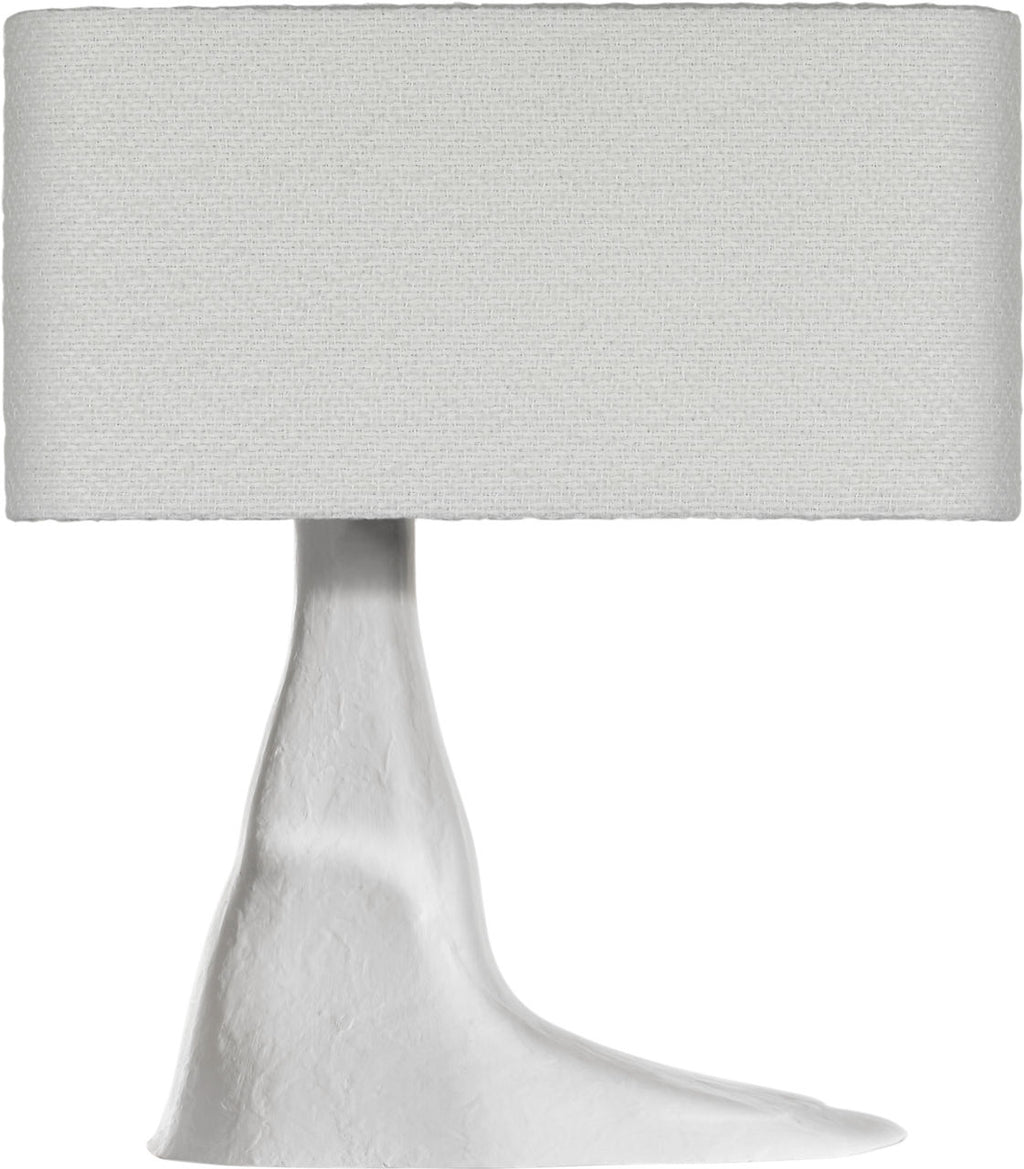 Terra-Forma 23" Left Table Lamp | Plaster White | Boucle Shade