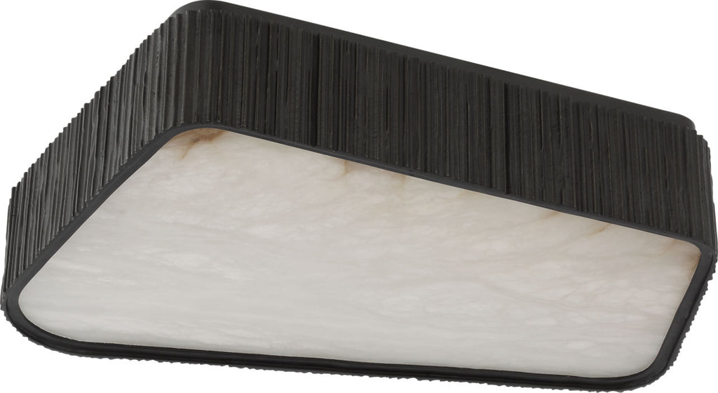 Fumar 21" Asymmetrical Flush Mount | Ridged Carbon | Alabaster