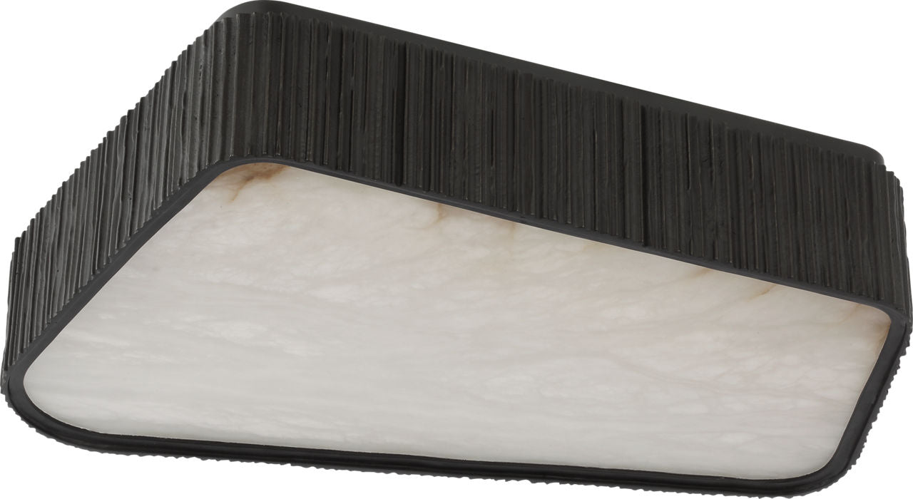 Fumar 21" Asymmetrical Flush Mount | Ridged Carbon | Alabaster