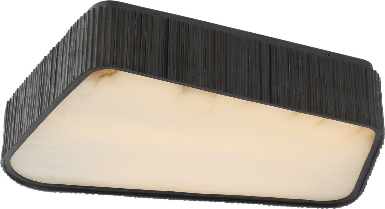 Fumar 21" Asymmetrical Flush Mount | Ridged Carbon | Alabaster