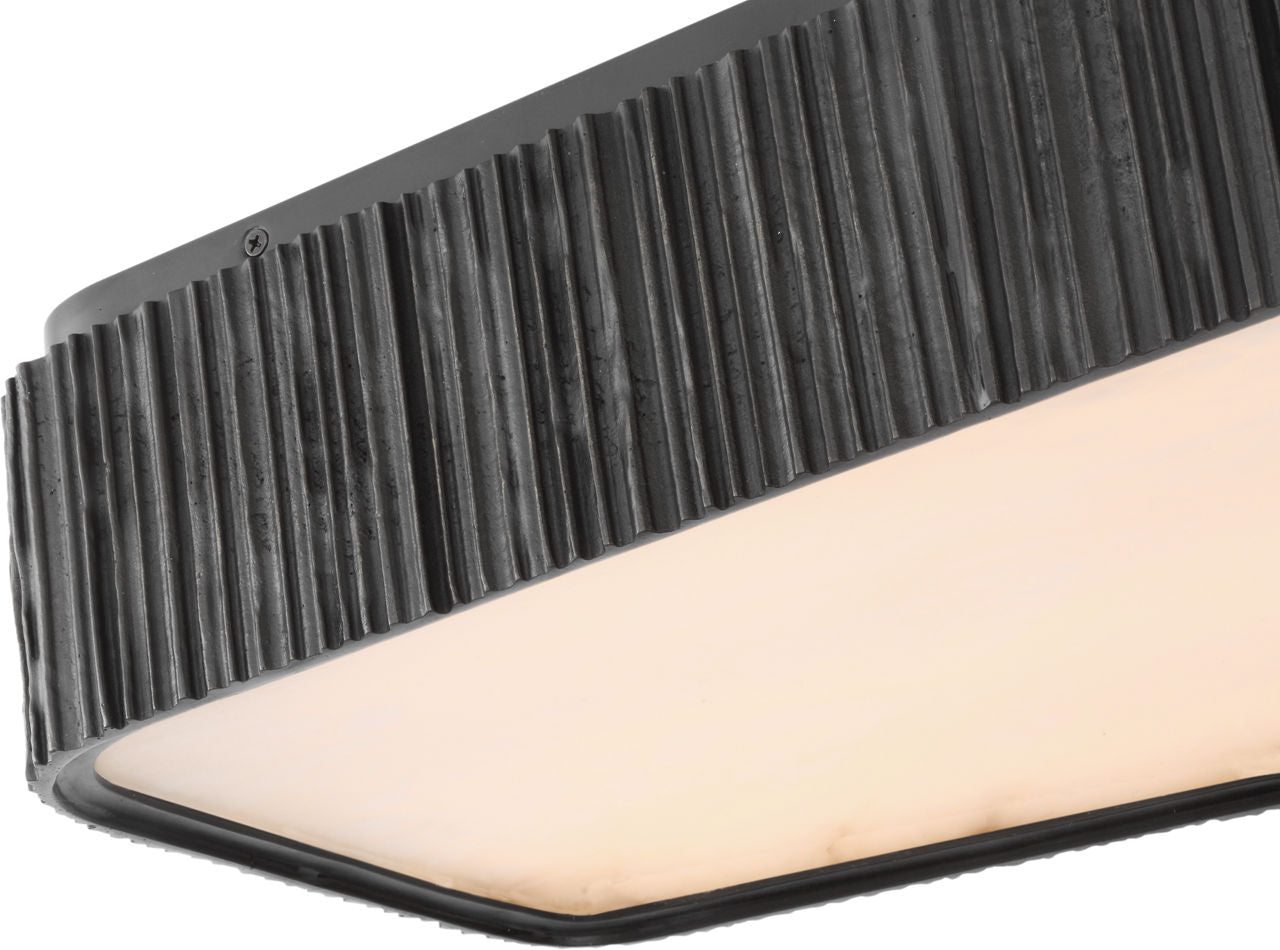 Fumar 21" Asymmetrical Flush Mount | Ridged Carbon | Alabaster