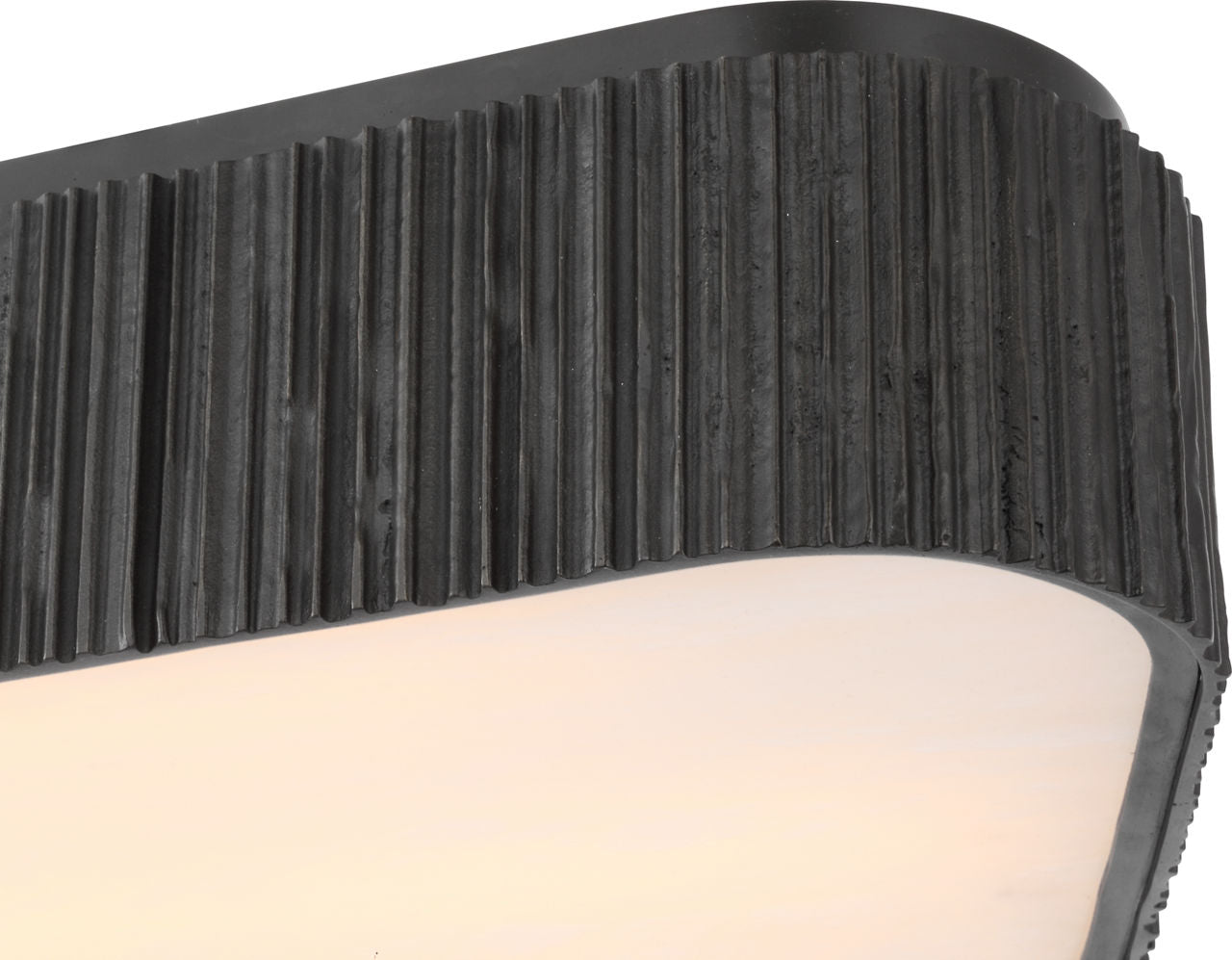 Fumar 21" Asymmetrical Flush Mount | Ridged Carbon | Alabaster