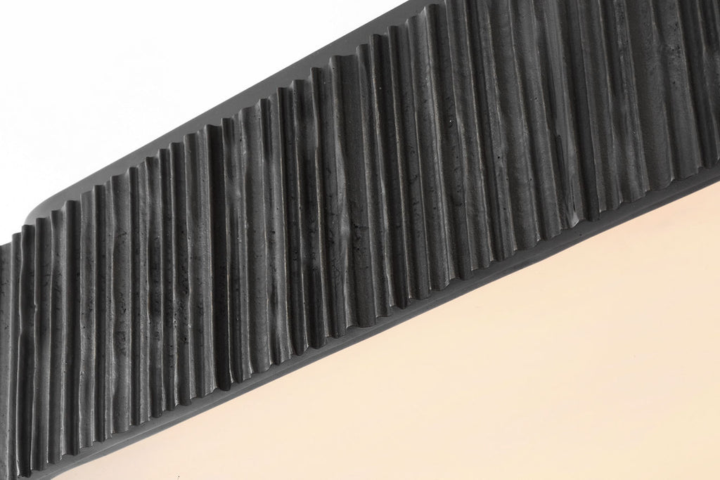 Fumar 21" Asymmetrical Flush Mount | Ridged Carbon | Alabaster