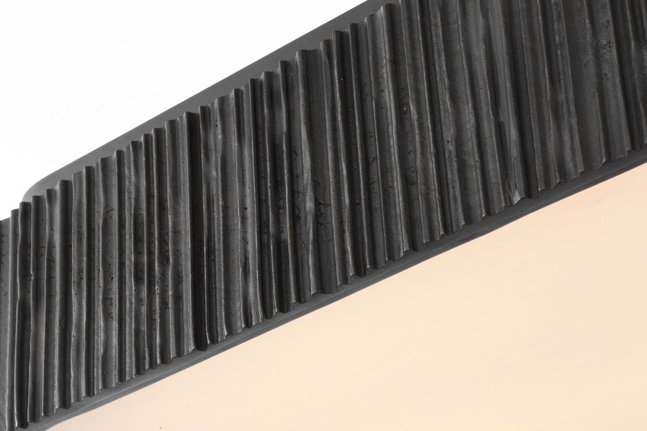 Fumar 21" Asymmetrical Flush Mount | Ridged Carbon | Alabaster