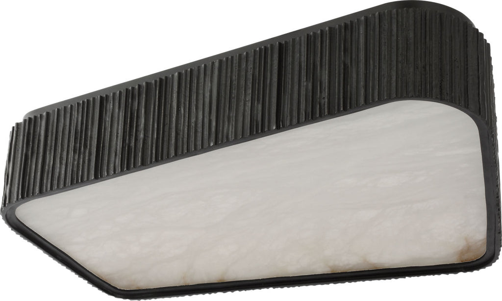 Fumar 21" Asymmetrical Flush Mount | Ridged Carbon | Alabaster