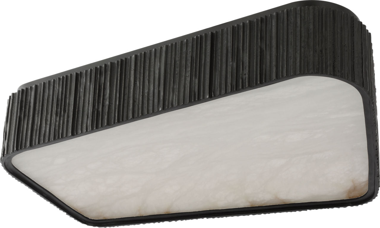 Fumar 21" Asymmetrical Flush Mount | Ridged Carbon | Alabaster