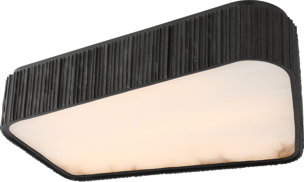 Fumar 21" Asymmetrical Flush Mount | Ridged Carbon | Alabaster