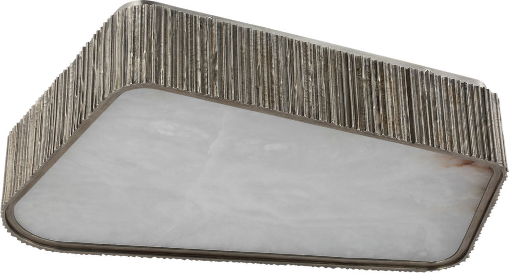 Fumar 21" Asymmetrical Flush Mount | Ridged Graphite | Alabaster