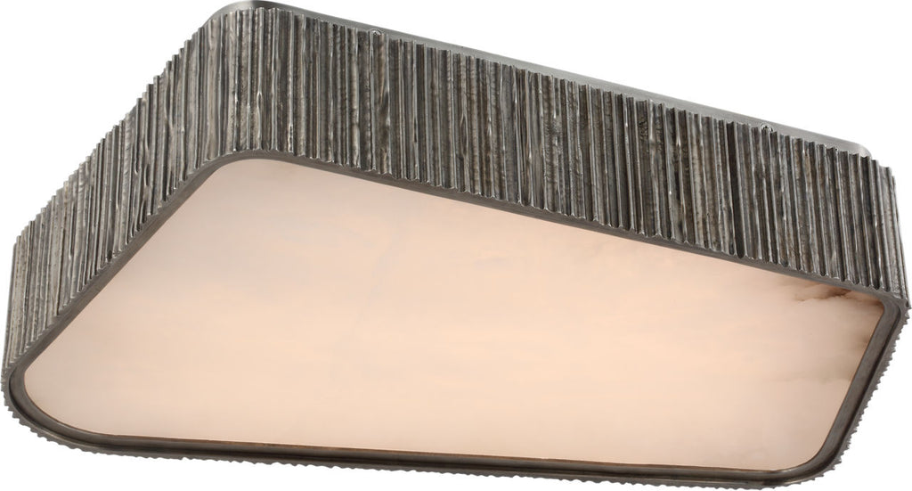 Fumar 21" Asymmetrical Flush Mount | Ridged Graphite | Alabaster