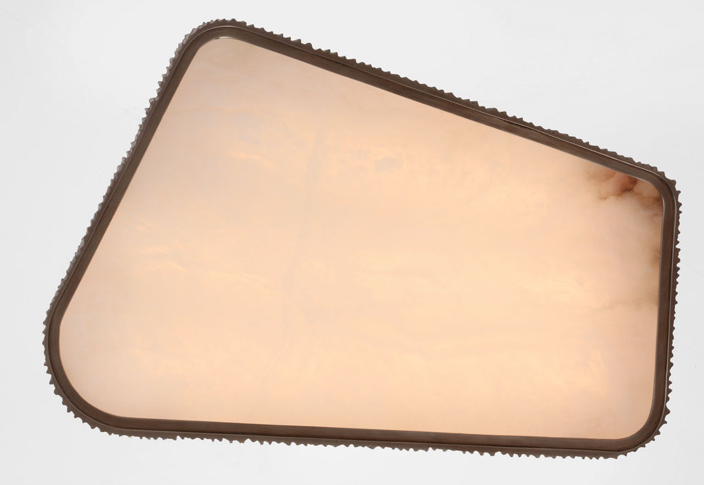 Fumar 21" Asymmetrical Flush Mount | Ridged Graphite | Alabaster