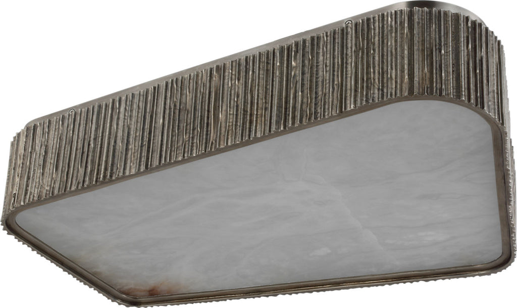 Fumar 21" Asymmetrical Flush Mount | Ridged Graphite | Alabaster