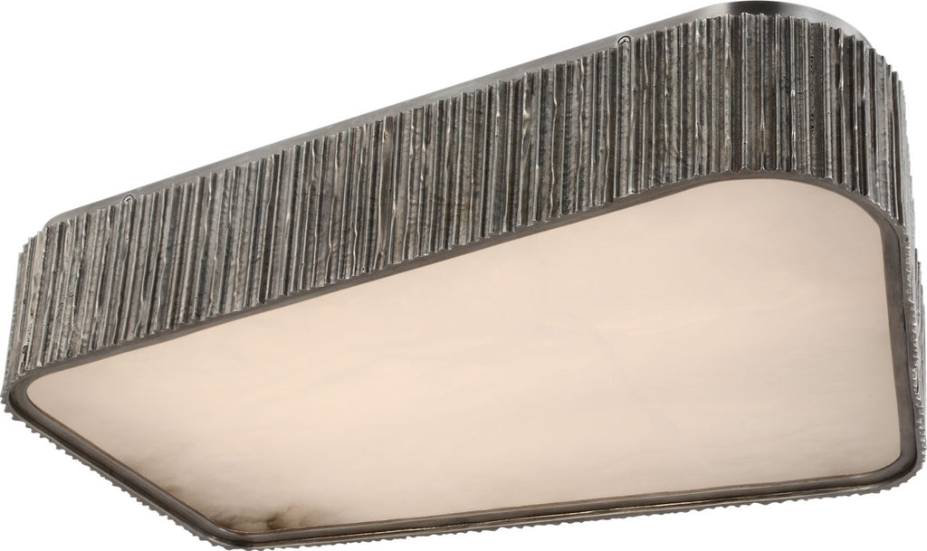 Fumar 21" Asymmetrical Flush Mount | Ridged Graphite | Alabaster