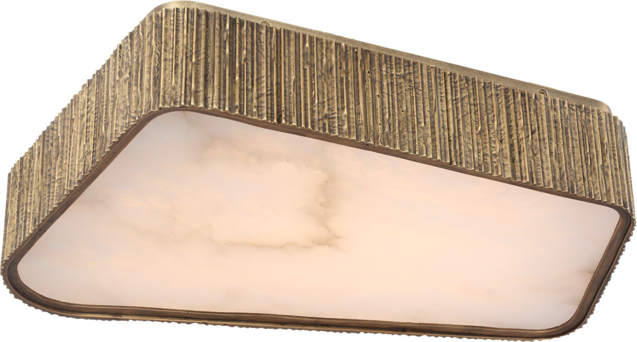 Fumar 21" Asymmetrical Flush Mount | Ridged Tombac | Alabaster