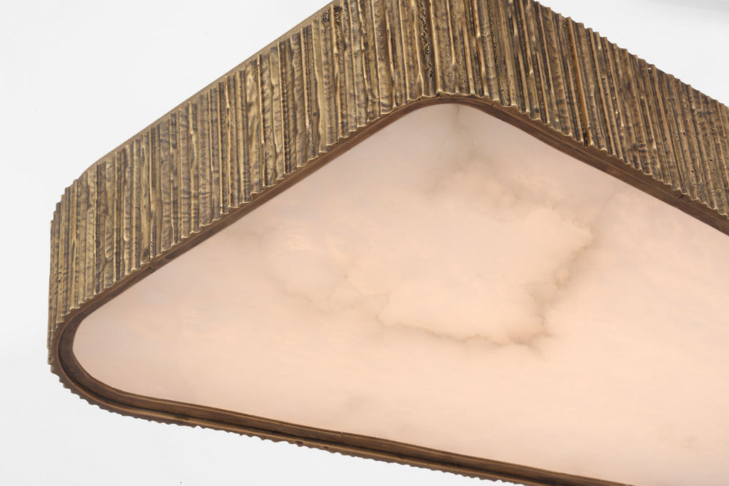Fumar 21" Asymmetrical Flush Mount | Ridged Tombac | Alabaster