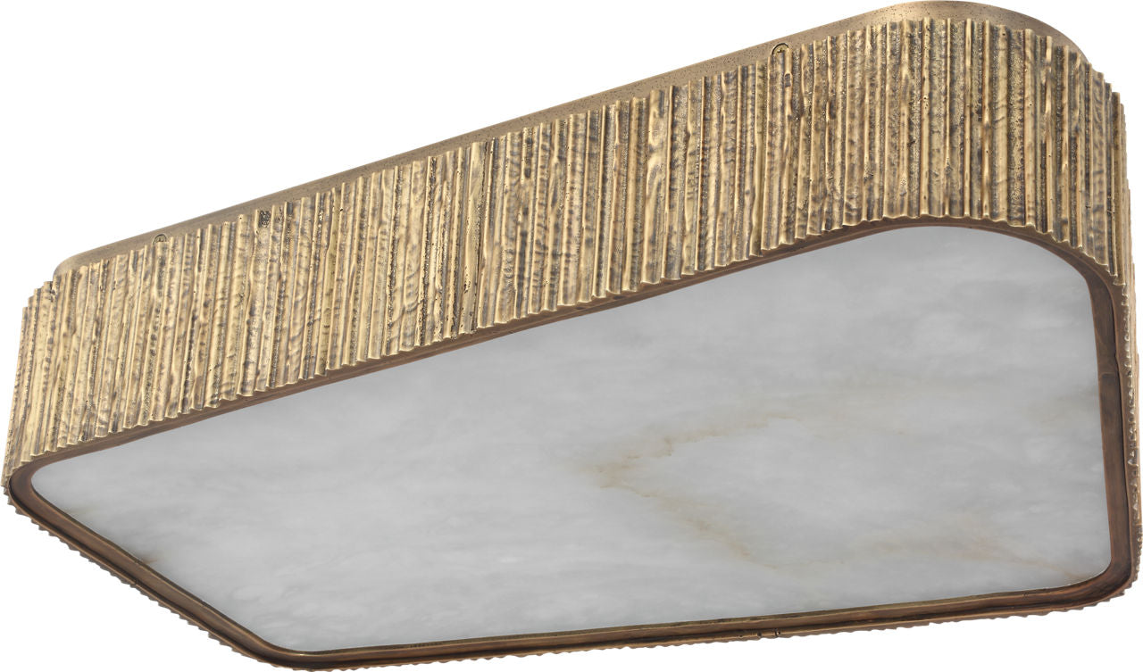 Fumar 21" Asymmetrical Flush Mount | Ridged Tombac | Alabaster