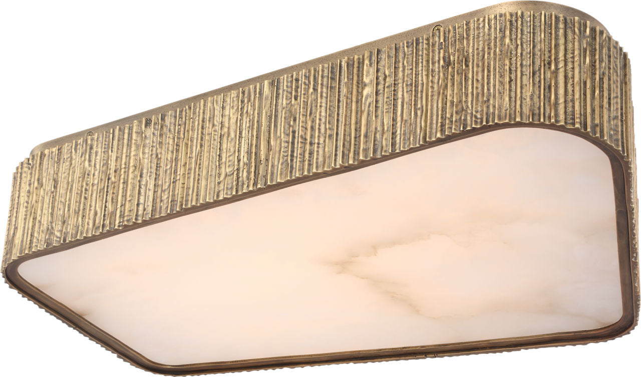 Fumar 21" Asymmetrical Flush Mount | Ridged Tombac | Alabaster