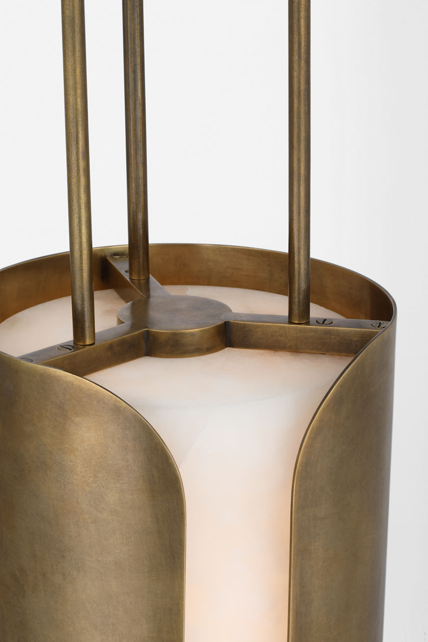 Armise 8" Pendant | Mottled Brass | Alabaster
