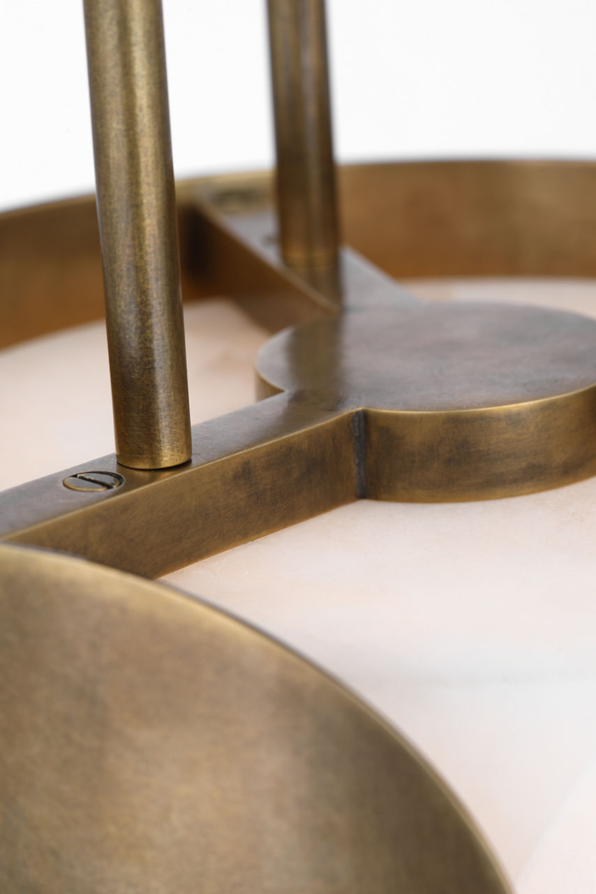 Armise 8" Pendant | Mottled Brass | Alabaster
