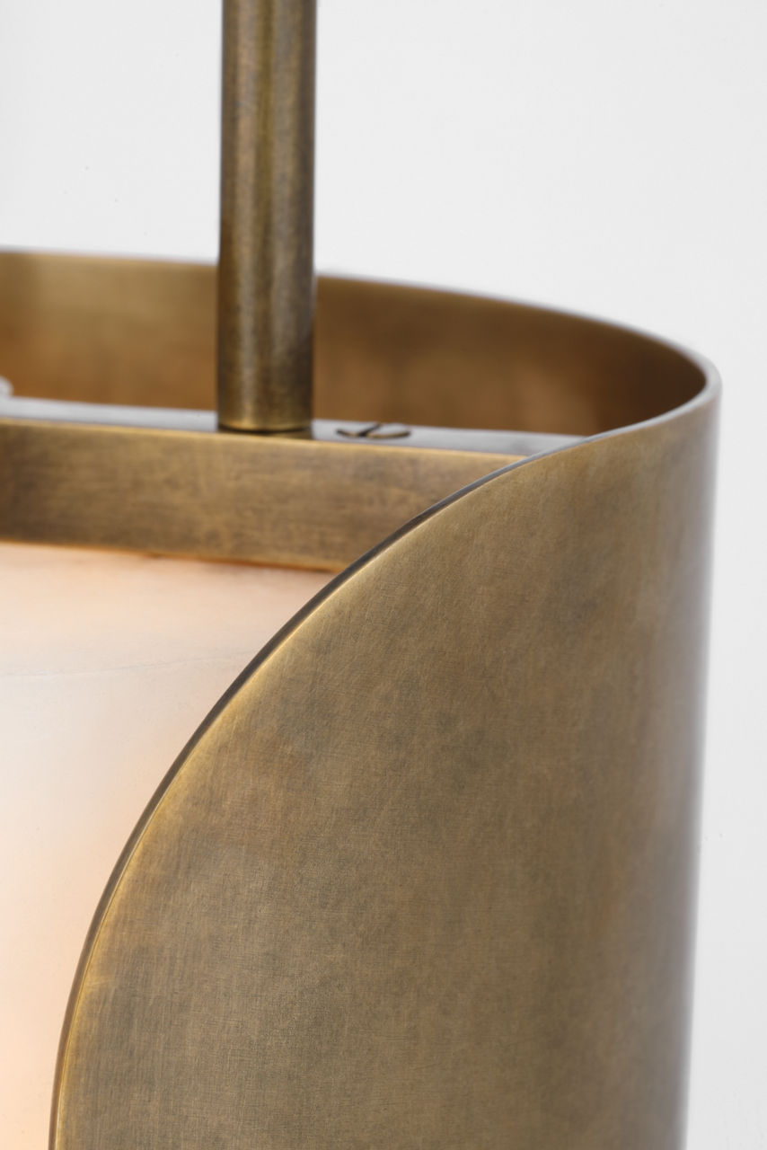 Armise 8" Pendant | Mottled Brass | Alabaster