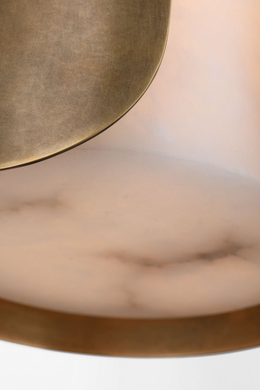 Armise 8" Pendant | Mottled Brass | Alabaster