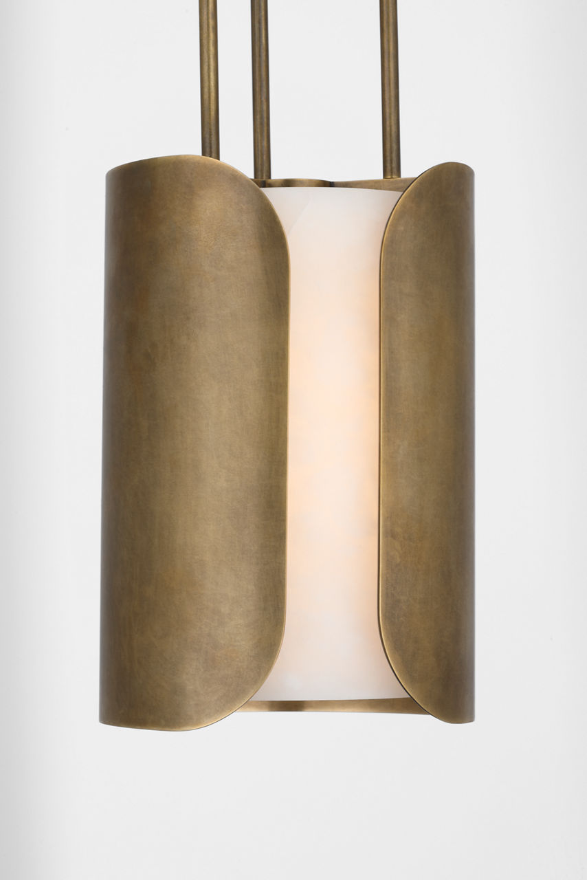 Armise 8" Pendant | Mottled Brass | Alabaster