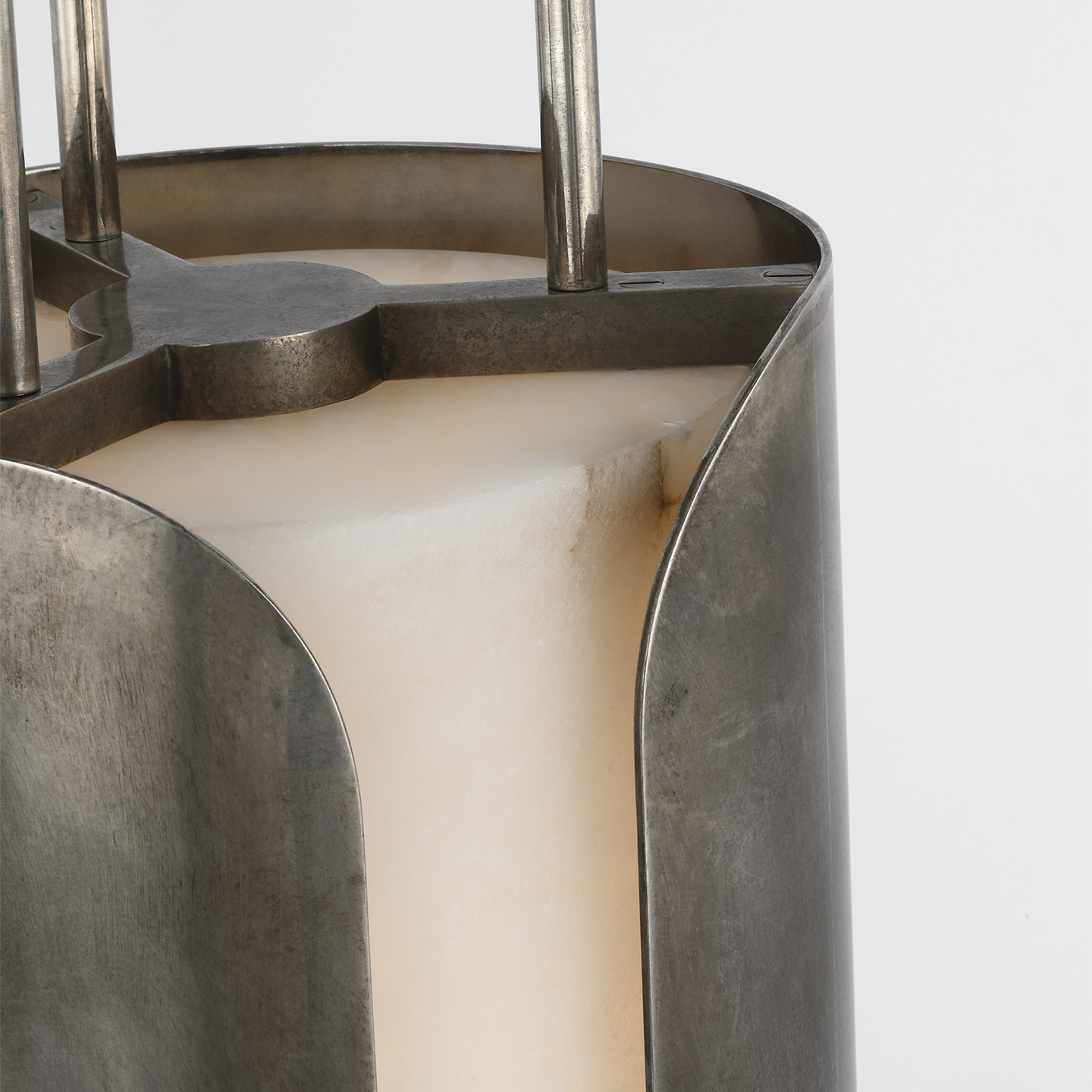 Armise 8" Pendant | Mottled Pewter | Alabaster