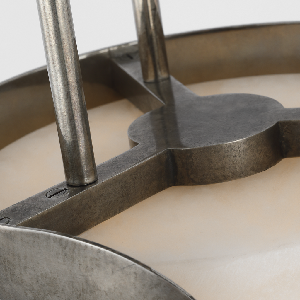 Armise 8" Pendant | Mottled Pewter | Alabaster