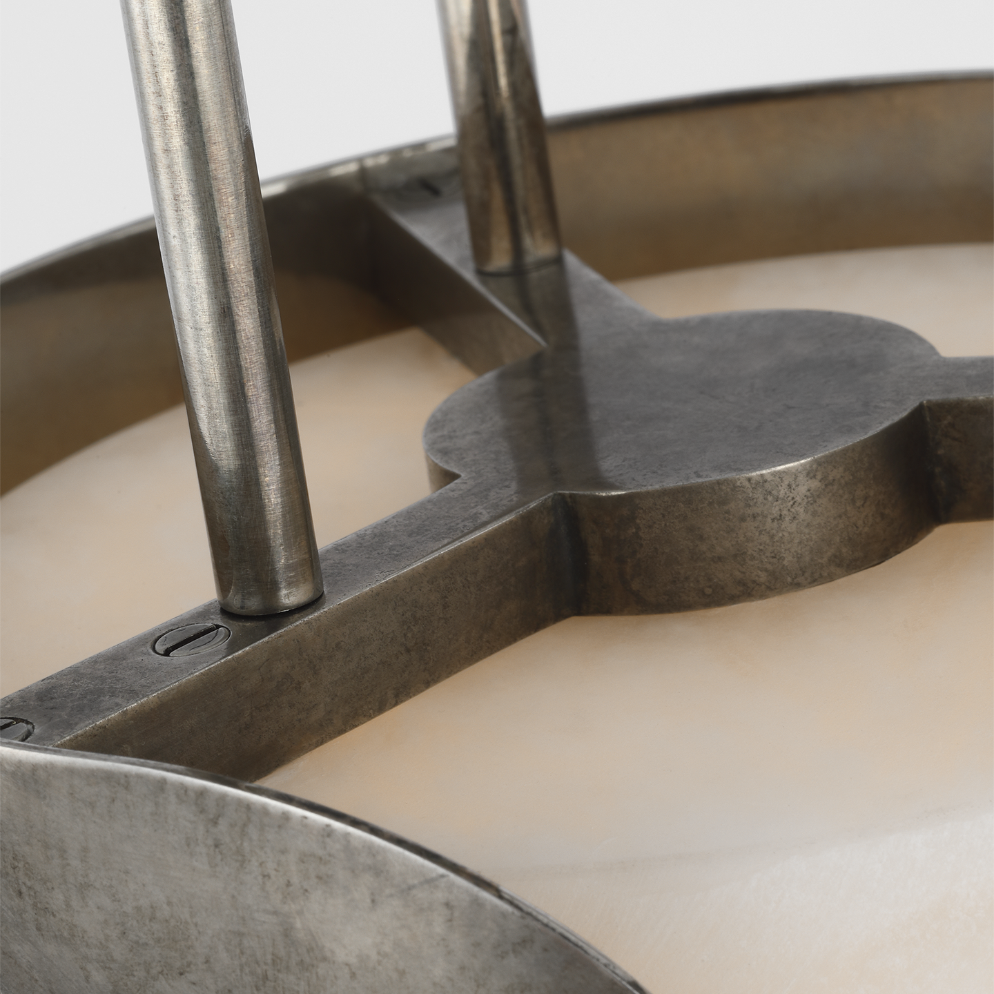 Armise 8" Pendant | Mottled Pewter | Alabaster