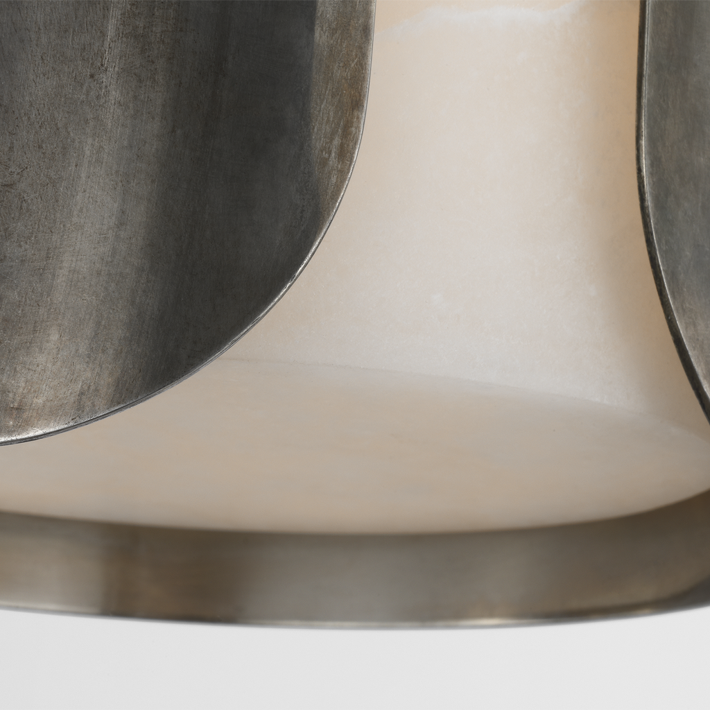 Armise 8" Pendant | Mottled Pewter | Alabaster