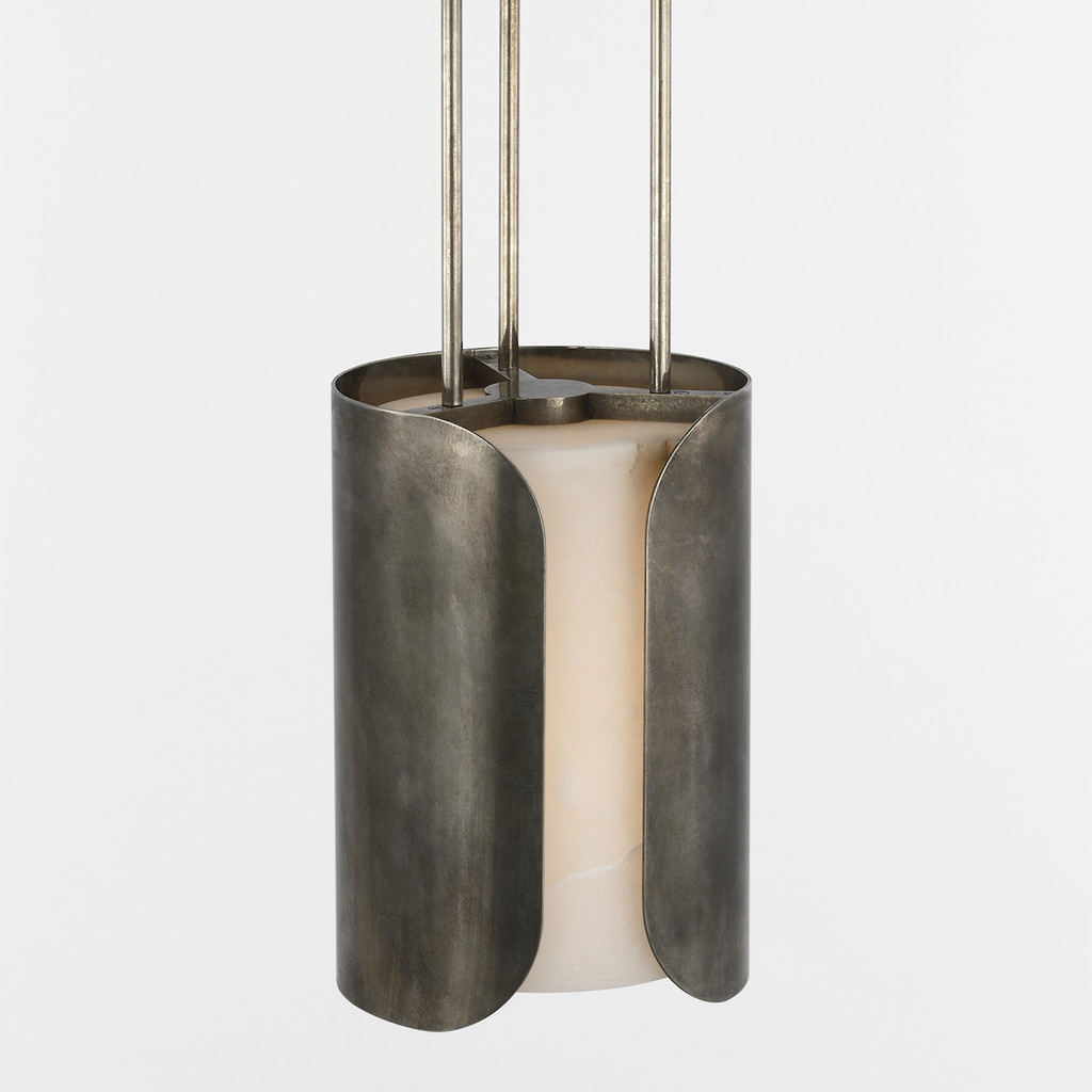 Armise 8" Pendant | Mottled Pewter | Alabaster