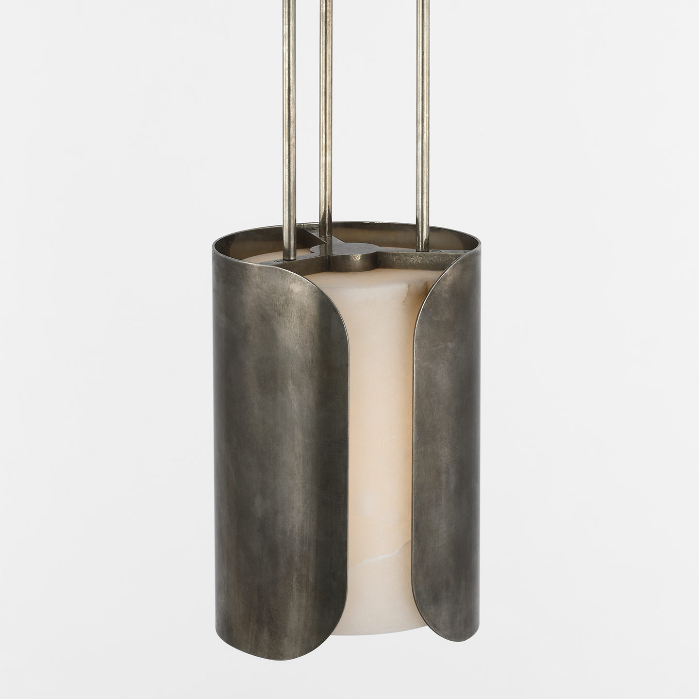 Armise 8" Pendant | Mottled Pewter | Alabaster
