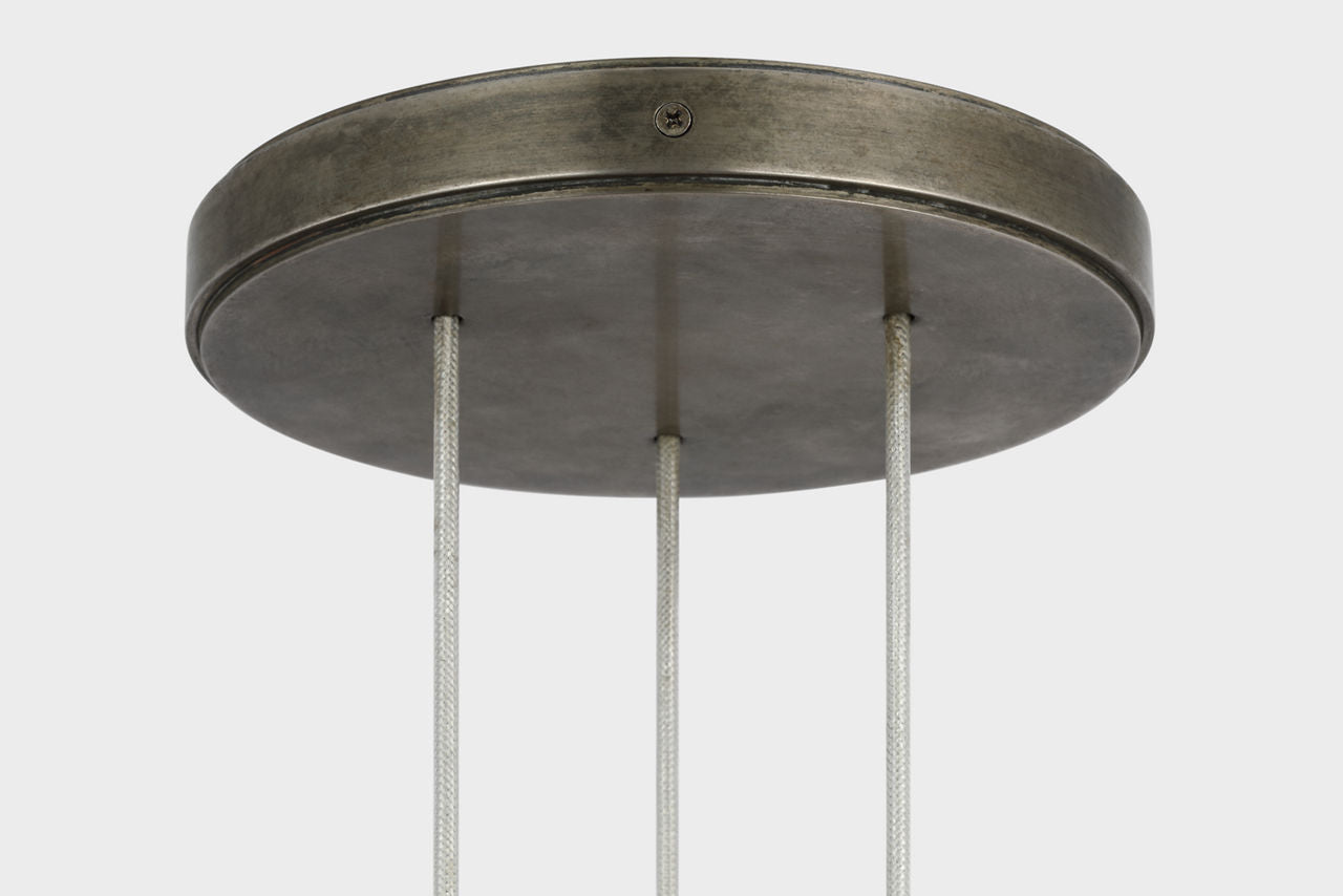 Armise 8" Pendant | Mottled Pewter | Alabaster