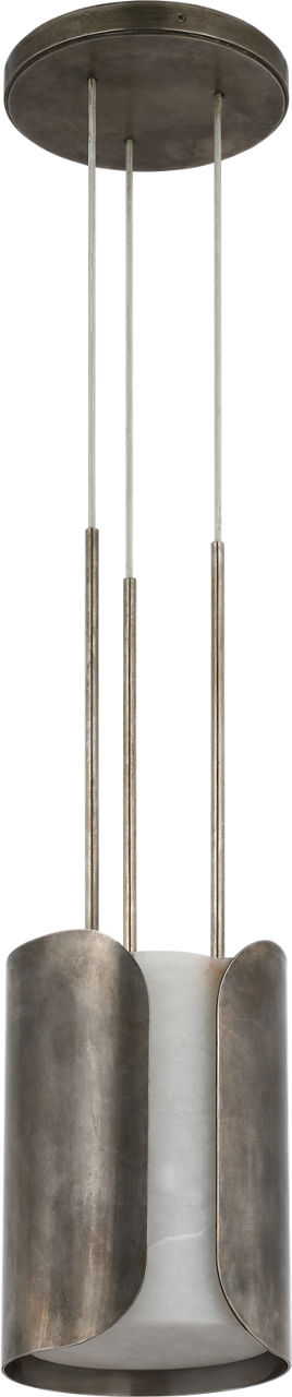 Armise 8" Pendant | Mottled Pewter | Alabaster