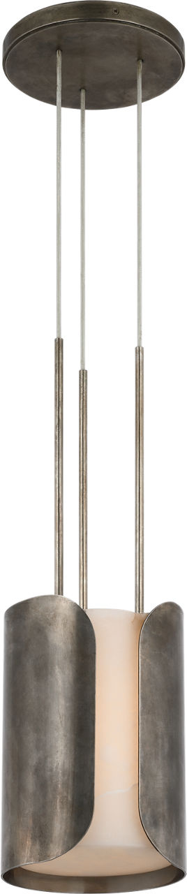 Armise 8" Pendant | Mottled Pewter | Alabaster