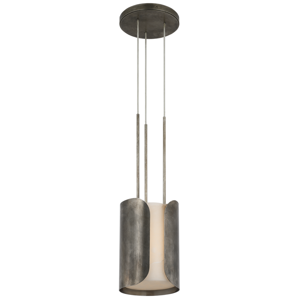 Armise 8" Pendant | Mottled Pewter | Alabaster