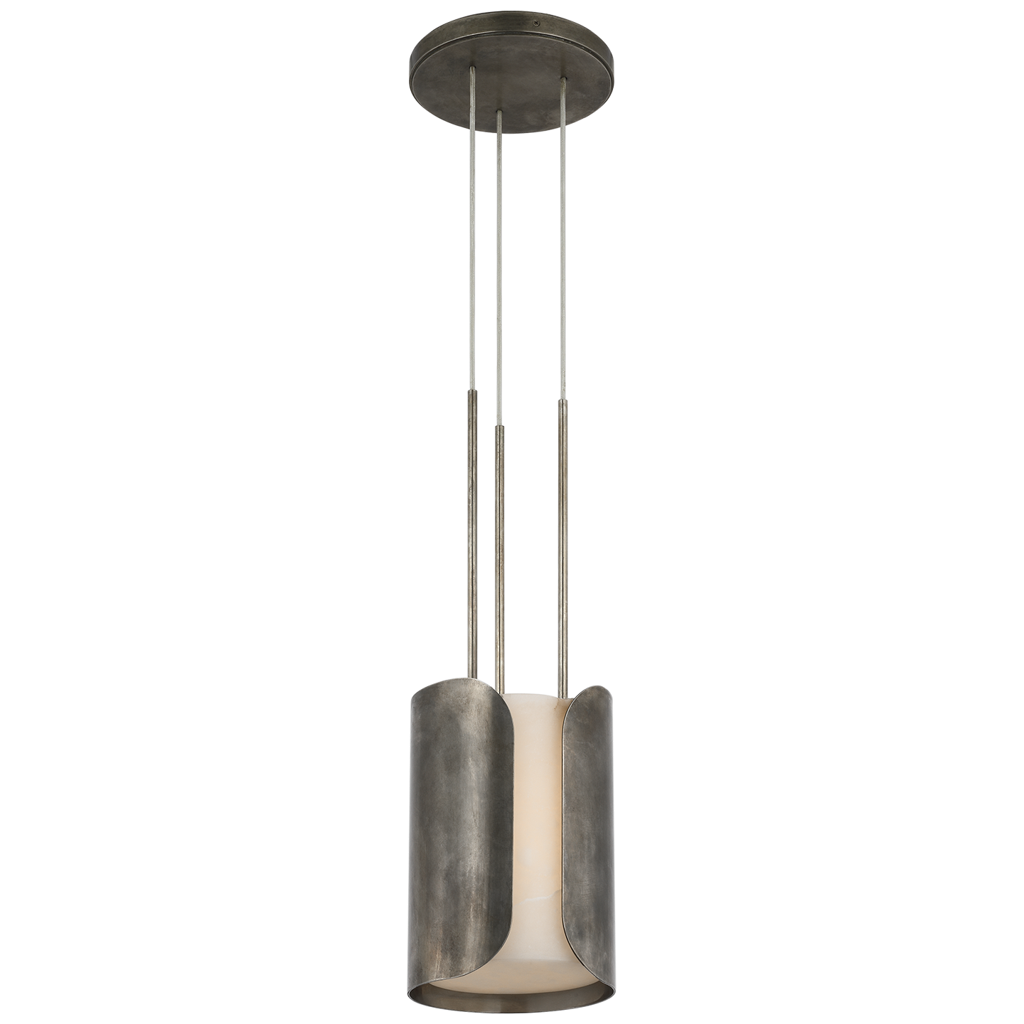 Armise 8" Pendant | Mottled Pewter | Alabaster