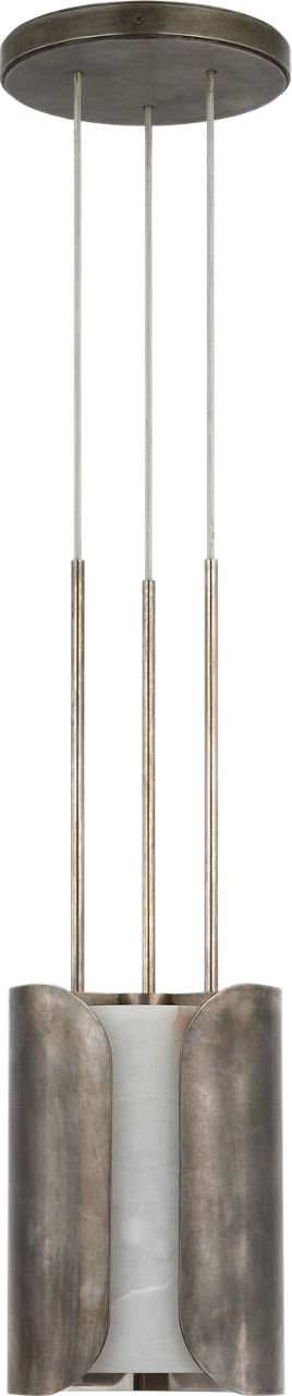 Armise 8" Pendant | Mottled Pewter | Alabaster