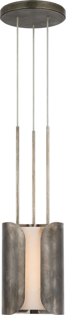 Armise 8" Pendant | Mottled Pewter | Alabaster