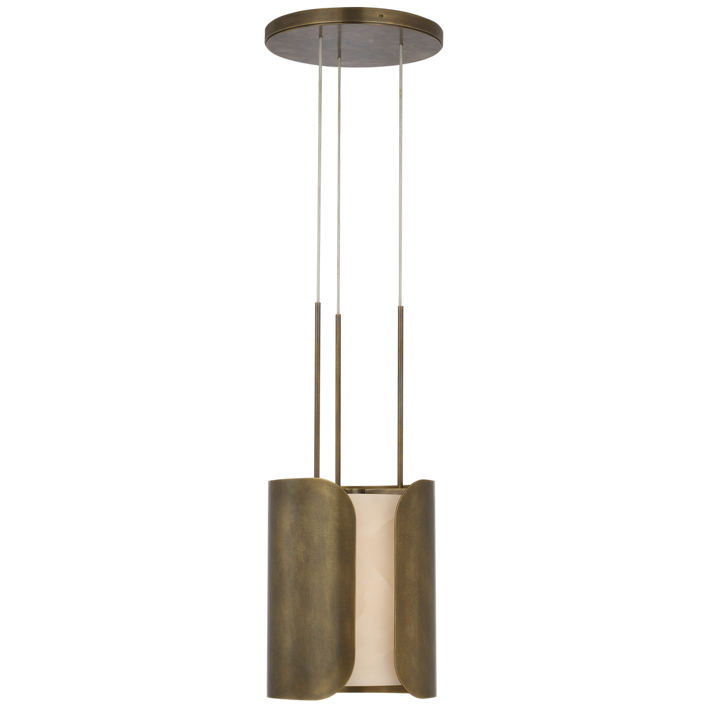 Armise 11" Pendant | Mottled Brass | Alabaster
