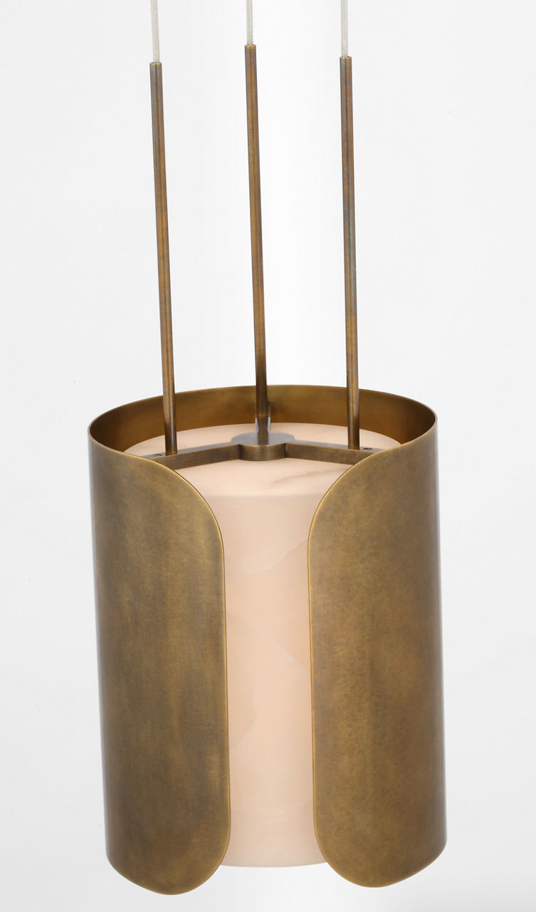 Armise 11" Pendant | Mottled Brass | Alabaster