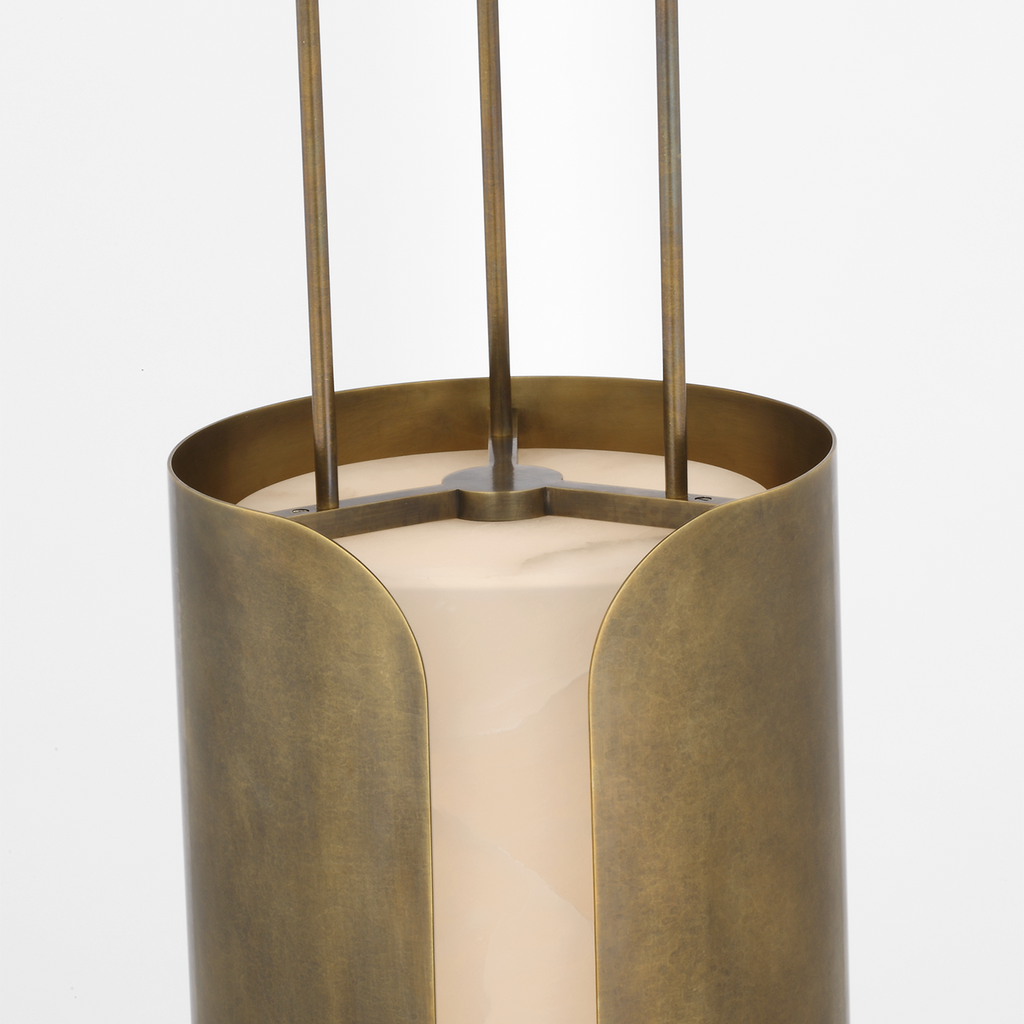 Armise 11" Pendant | Mottled Brass | Alabaster