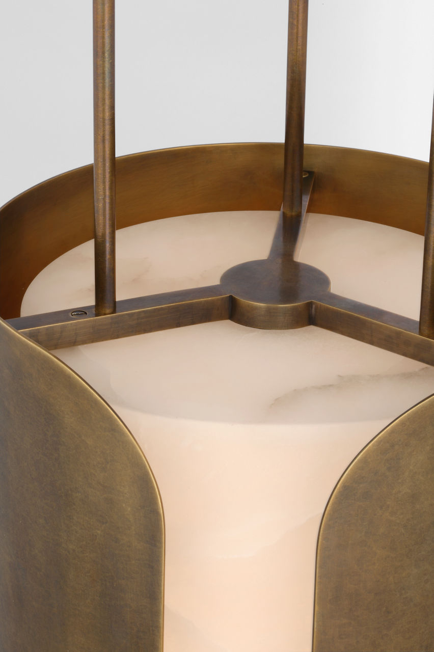 Armise 11" Pendant | Mottled Brass | Alabaster