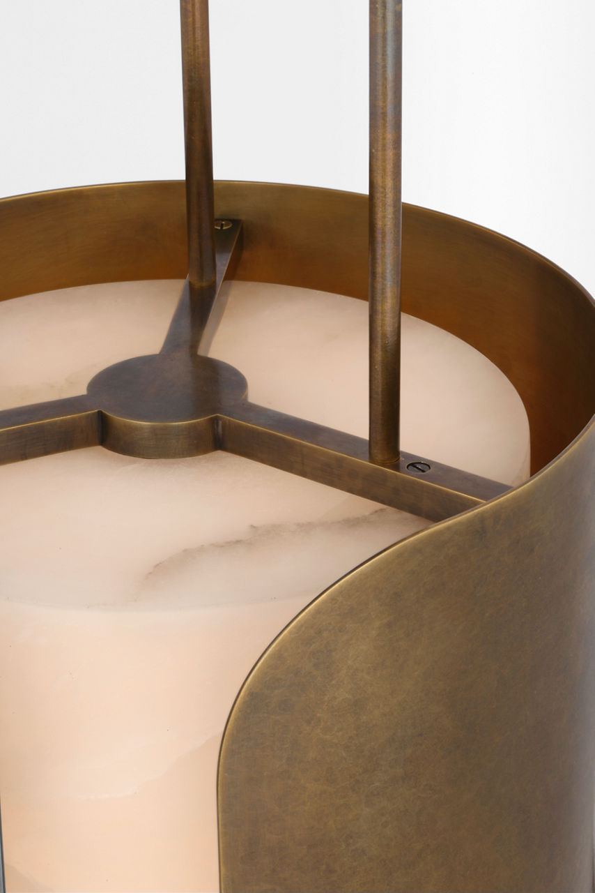 Armise 11" Pendant | Mottled Brass | Alabaster