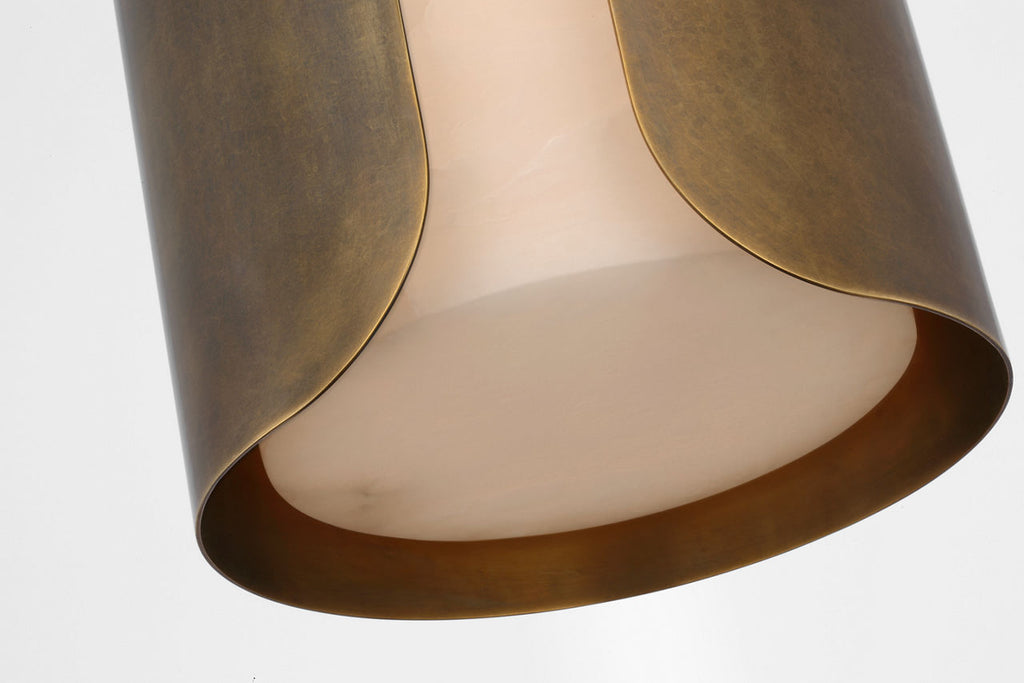 Armise 11" Pendant | Mottled Brass | Alabaster