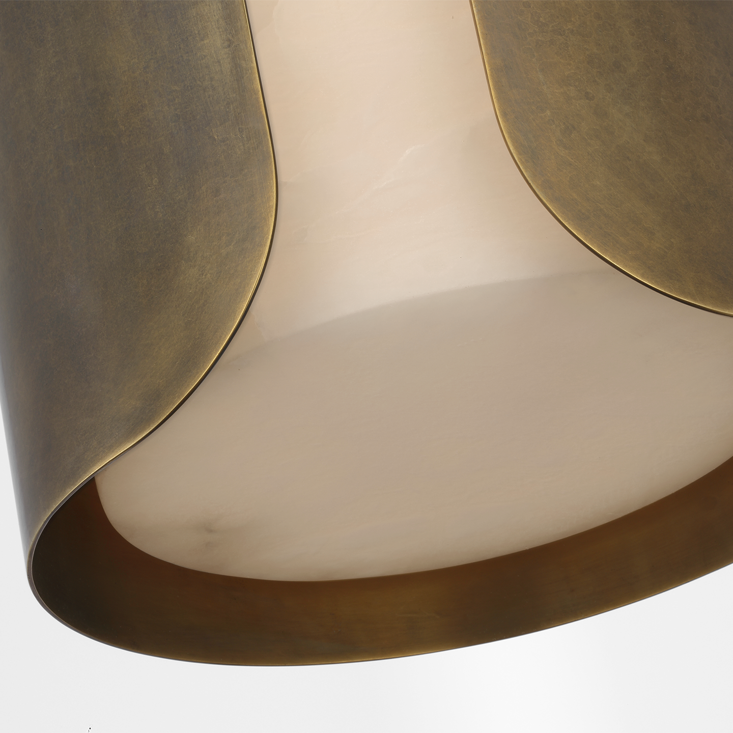 Armise 11" Pendant | Mottled Brass | Alabaster