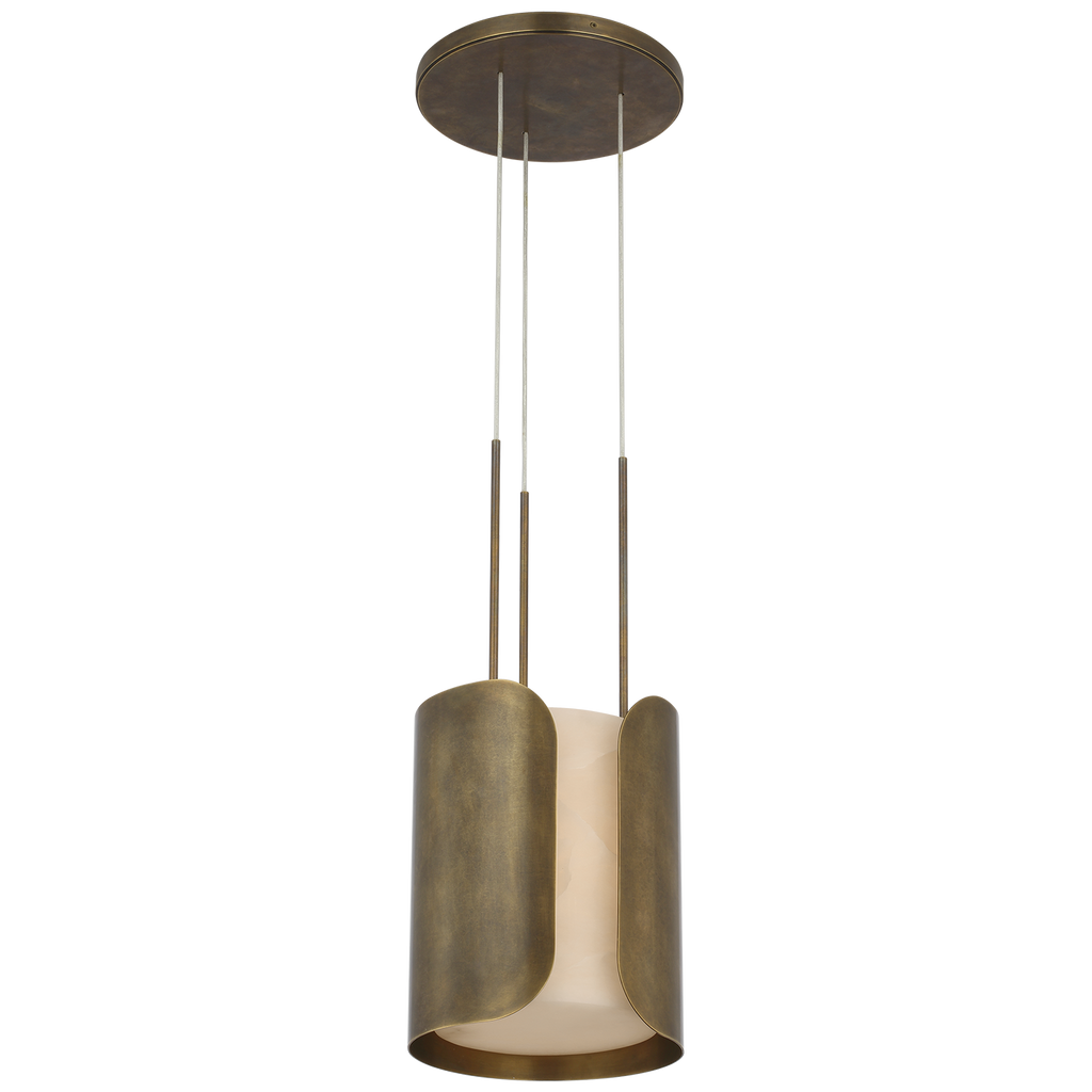 Armise 11" Pendant | Mottled Brass | Alabaster