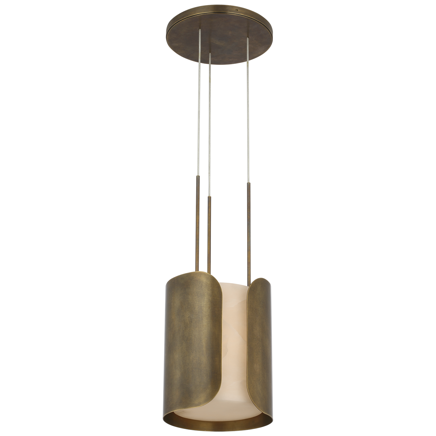 Armise 11" Pendant | Mottled Brass | Alabaster