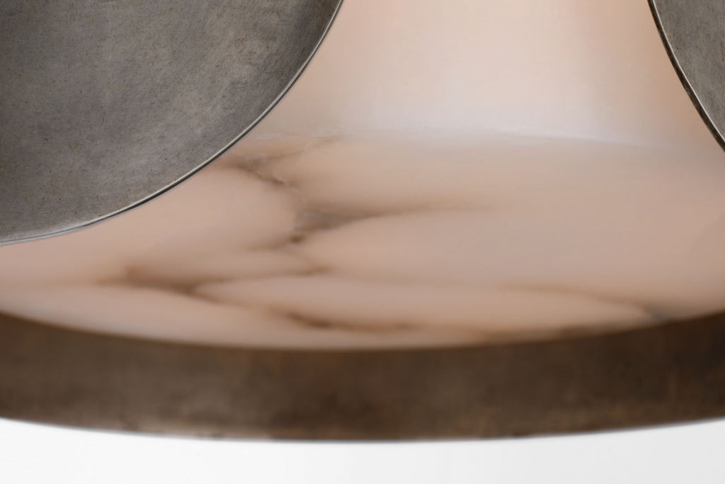 Armise 11" Pendant | Mottled Pewter | Alabaster