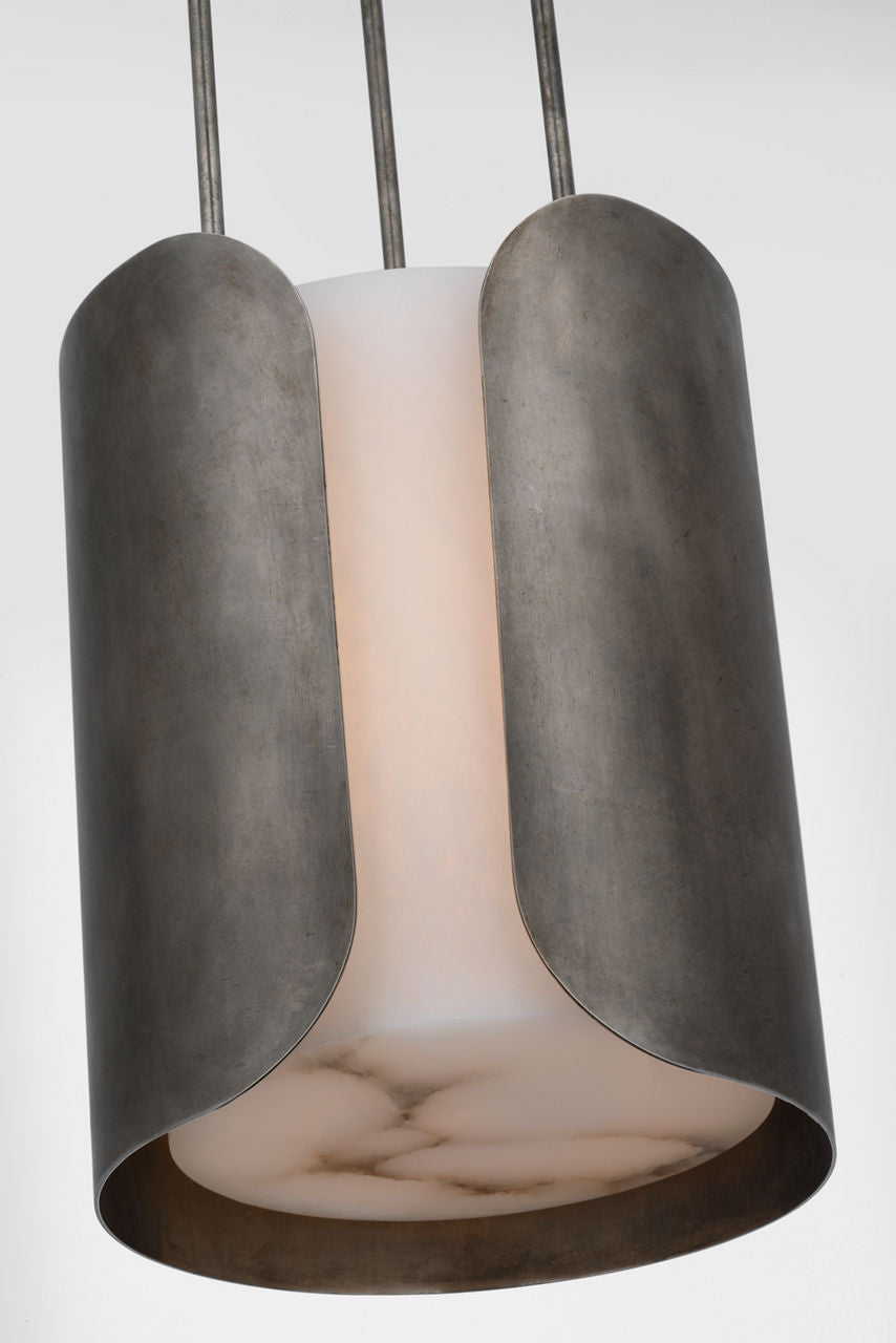 Armise 11" Pendant | Mottled Pewter | Alabaster