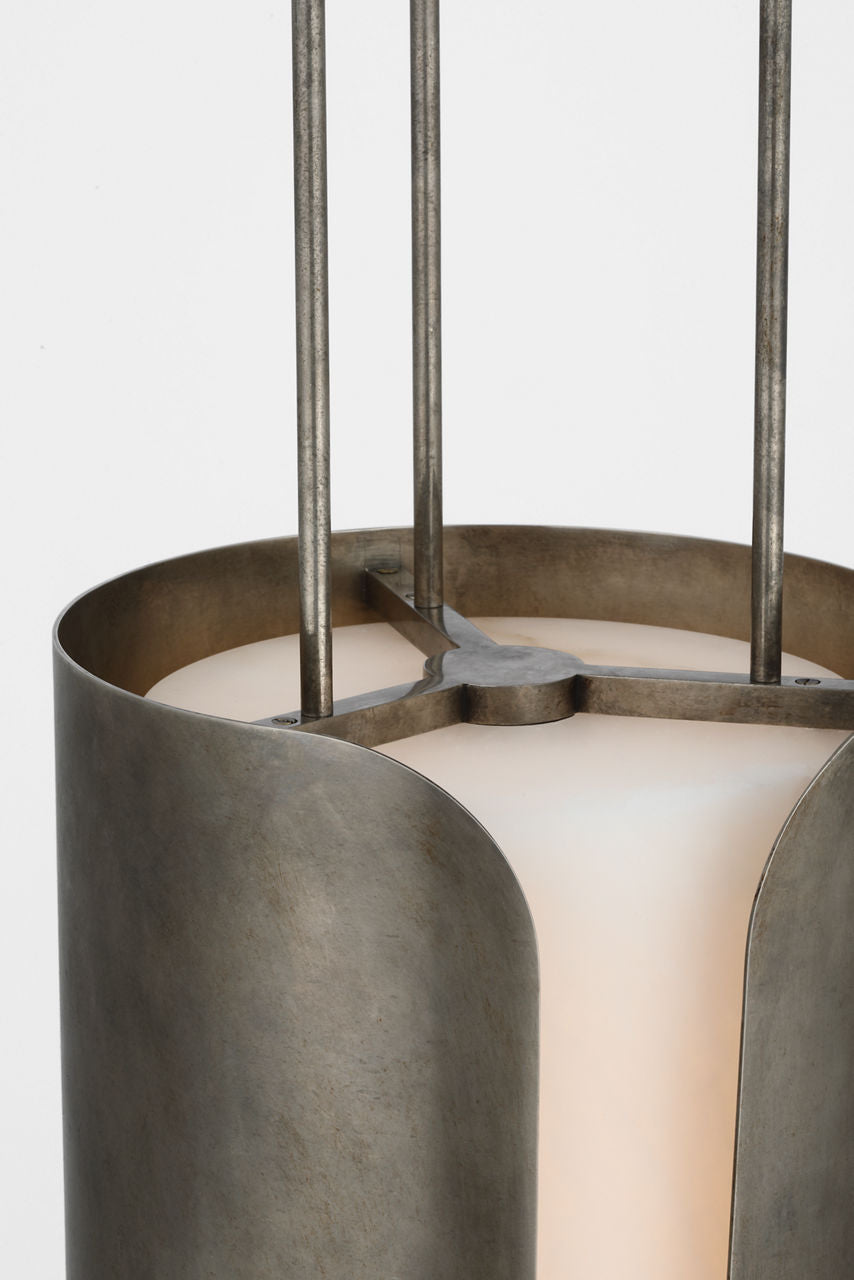 Armise 11" Pendant | Mottled Pewter | Alabaster